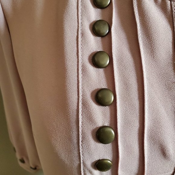 Angie Taupe/Peach Blouse w Metal embellishments. - Picture 8 of 10